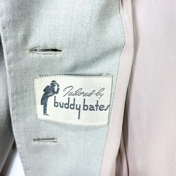Vintage 50s embroidered beige blazer Tailored by Buddy Bates Size XS - Picture 7 of 11